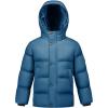 imageWULFUL Kids Boys Winter Coat Hooded Puffer Windbreaker Warm Cotton Jacket Parka Down Outdoor CoatsLight Navy