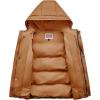 imageWULFUL Kids Boys Winter Coat Hooded Puffer Windbreaker Warm Cotton Jacket Parka Down Outdoor CoatsOrange