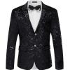 imageWULFUL Mens 3 Piece Suits Slim Fit Tuxedo Suit Set One Button Shawl Lapel Blazer Jacket Vest Pants Set for Prom BusinessBlackc007