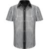 imageWULFUL Kids Boys Disco Shirt Sequins Button Down Shirts 70s Party CostumeSliver