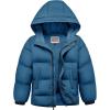 imageWULFUL Kids Boys Winter Coat Hooded Puffer Windbreaker Warm Cotton Jacket Parka Down Outdoor CoatsLight Navy