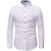 imageWULFUL Mens Casual Long Sleeve Dress Shirt Print Cotton Business Button Down Shirts Regular FitWhite