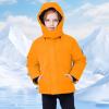 imageWULFUL Kids Waterproof Ski Jacket Warm Fleece Hooded Boys and Girls Winter Snow Coat OutwearWindproof RainCoatOrange