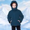 imageWULFUL Kids Waterproof Ski Jacket Warm Fleece Hooded Boys and Girls Winter Snow Coat OutwearWindproof RainCoatPeacock Blue