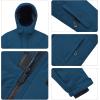 imageWULFUL Kids Waterproof Ski Jacket Warm Fleece Hooded Boys and Girls Winter Snow Coat OutwearWindproof RainCoatPeacock Blue