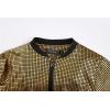 imageWULFUL Kids Boys Varsity Bomber Jacket 70s Disco Costume Party Sequin Metallic JacketsGold