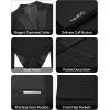 imageWULFUL Mens 3 Piece Suits Slim Fit Tuxedo Suit Set Double Breasted Suit Jacket Vest Pants Set for Wedding PromBlack