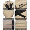 imageWULFUL Mens 3 Piece Suits Slim Fit Tuxedo Suit Set Double Breasted Suit Jacket Vest Pants Set for Wedding PromKhaki