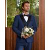 imageWULFUL Mens 3 Piece Suits Slim Fit Tuxedo Suit Set Double Breasted Suit Jacket Vest Pants Set for Wedding PromNavy