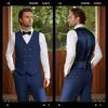 imageWULFUL Mens 3 Piece Suits Slim Fit Tuxedo Suit Set Double Breasted Suit Jacket Vest Pants Set for Wedding PromNavy
