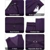 imageWULFUL Mens 3 Piece Suits Slim Fit Tuxedo Suit Set Double Breasted Suit Jacket Vest Pants Set for Wedding PromPurple