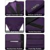 imageWULFUL Mens 3 Piece Suits Slim Fit Tuxedo Suit Set Double Breasted Suit Jacket Vest Pants Set for Wedding PromPurple