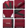 imageWULFUL Mens 3 Piece Suits Slim Fit Tuxedo Suit Set Double Breasted Suit Jacket Vest Pants Set for Wedding PromRed