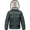 imageWULFUL Kids Boys Winter Coat Detachable Hat Puffer Windbreaker Warm Cotton Jacket Parka Down Outdoor CoatsDark Gray