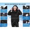 imageWULFUL Womens Waterproof Ski Jacket Warm Winter Coats Windproof Winter Jackets for Women Fleece Lined Windbreaker with HoodBlack