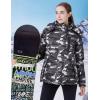 imageWULFUL Womens Waterproof Ski Jacket Warm Winter Coats Windproof Winter Jackets for Women Fleece Lined Windbreaker with HoodBlack Camo