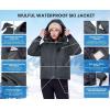 imageWULFUL Womens Waterproof Ski Jacket Warm Winter Coats Windproof Winter Jackets for Women Fleece Lined Windbreaker with HoodDark Grey