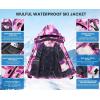 imageWULFUL Womens Waterproof Ski Jacket Warm Winter Coats Windproof Winter Jackets for Women Fleece Lined Windbreaker with HoodDigital Printing03