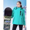 imageWULFUL Womens Waterproof Ski Jacket Warm Winter Coats Windproof Winter Jackets for Women Fleece Lined Windbreaker with HoodLight Blue