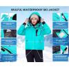 imageWULFUL Womens Waterproof Ski Jacket Warm Winter Coats Windproof Winter Jackets for Women Fleece Lined Windbreaker with HoodLight Blue