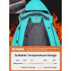 imageWULFUL Womens Waterproof Ski Jacket Warm Winter Coats Windproof Winter Jackets for Women Fleece Lined Windbreaker with HoodLight Blue