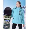 imageWULFUL Womens Waterproof Ski Jacket Warm Winter Coats Windproof Winter Jackets for Women Fleece Lined Windbreaker with HoodLight Bluenew
