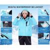 imageWULFUL Womens Waterproof Ski Jacket Warm Winter Coats Windproof Winter Jackets for Women Fleece Lined Windbreaker with HoodLight Bluenew