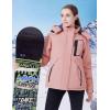 imageWULFUL Womens Waterproof Ski Jacket Warm Winter Coats Windproof Winter Jackets for Women Fleece Lined Windbreaker with HoodPink