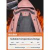 imageWULFUL Womens Waterproof Ski Jacket Warm Winter Coats Windproof Winter Jackets for Women Fleece Lined Windbreaker with HoodPink