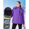 imageWULFUL Womens Waterproof Ski Jacket Warm Winter Coats Windproof Winter Jackets for Women Fleece Lined Windbreaker with HoodPurple