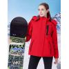 imageWULFUL Womens Waterproof Ski Jacket Warm Winter Coats Windproof Winter Jackets for Women Fleece Lined Windbreaker with HoodRed