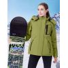 imageWULFUL Womens Waterproof Ski Jacket Warm Winter Coats Windproof Winter Jackets for Women Fleece Lined Windbreaker with HoodSage Green