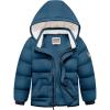 imageWULFUL Kids Boys Winter Coat Detachable Hat Puffer Windbreaker Warm Cotton Jacket Parka Down Outdoor CoatsLight Navy