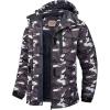 imageWULFUL Womens Waterproof Ski Jacket Warm Winter Coats Windproof Winter Jackets for Women Fleece Lined Windbreaker with HoodBlack Camo
