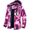 imageWULFUL Womens Waterproof Ski Jacket Warm Winter Coats Windproof Winter Jackets for Women Fleece Lined Windbreaker with HoodDigital Printing03