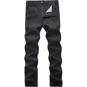 imageWULFUL Mens Slim Fit Skinny Stretch Comfy Jeans Denim PantsBlack Grey