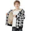 imageWULFUL Boys Flannel Fleece Jackets Plaid Sherpa Hoodie Zip Up Winter Coat 514 YearsBlack 649
