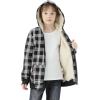 imageWULFUL Boys Flannel Fleece Jackets Plaid Sherpa Hoodie Zip Up Winter Coat 514 YearsBlack 758