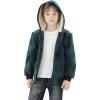 imageWULFUL Boys Flannel Fleece Jackets Plaid Sherpa Hoodie Zip Up Winter Coat 514 YearsGreen 813