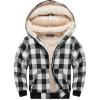 imageWULFUL Boys Flannel Fleece Jackets Plaid Sherpa Hoodie Zip Up Winter Coat 514 YearsBlack 649