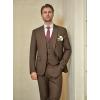 imageWULFUL Mens Slim Fit Suit One Button 3Piece Blazer Dress Business Wedding Party Jacket Vest ampamp PantBrown