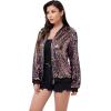 imageWULFUL Womens Sequin Jackets Sparkly Glitter Long Sleeve Front Zip Bomber Blazers Party CostumeMulticolor