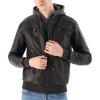 imageWULFUL Mens Leather Jackets Faux Bomber Jacket for Men Motorcycle Lapel Asymmetric ZipUp Slim Fit Biker CoatBlack04