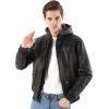 imageWULFUL Mens Leather Jackets Faux Bomber Jacket for Men Motorcycle Lapel Asymmetric ZipUp Slim Fit Biker CoatBlack04