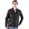 imageWULFUL Mens Leather Jackets Faux Bomber Jacket for Men Motorcycle Lapel Asymmetric ZipUp Slim Fit Biker CoatBlack04