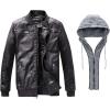 imageWULFUL Mens Leather Jackets Faux Bomber Jacket for Men Motorcycle Lapel Asymmetric ZipUp Slim Fit Biker CoatBlack04