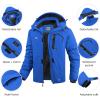 imageWULFUL Mens Ski Jackets Warm Winter Snow Windbreaker Resistant Snowboard Fleece Coat Mountain Waterproof Parka with Hood Blue Large