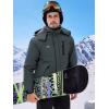 imageWULFUL Mens Ski Jackets Warm Winter Snow Windbreaker Resistant Snowboard Fleece Coat Mountain Waterproof Parka with Hood Dark Grey Medium