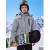 imageWULFUL Mens Ski Jackets Warm Winter Snow Windbreaker Resistant Snowboard Fleece Coat Mountain Waterproof Parka with Hood Gray XLarge