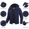 imageWULFUL Mens Ski Jackets Warm Winter Snow Windbreaker Resistant Snowboard Fleece Coat Mountain Waterproof Parka with Hood Navy Large